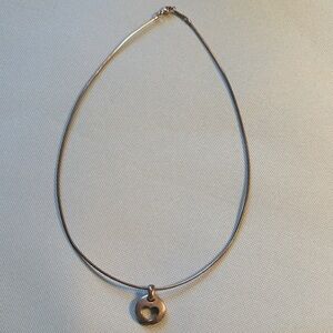 Tiffany & Co. Vintage Stencil Cut Out Heart Pendant Necklace in Silver